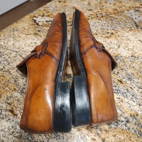 Vintage Nunn Bush Brown Leather Loafers Size 8 1/2 EEE ID 944100